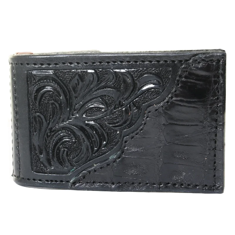 MC177- Black Leather Money Clip