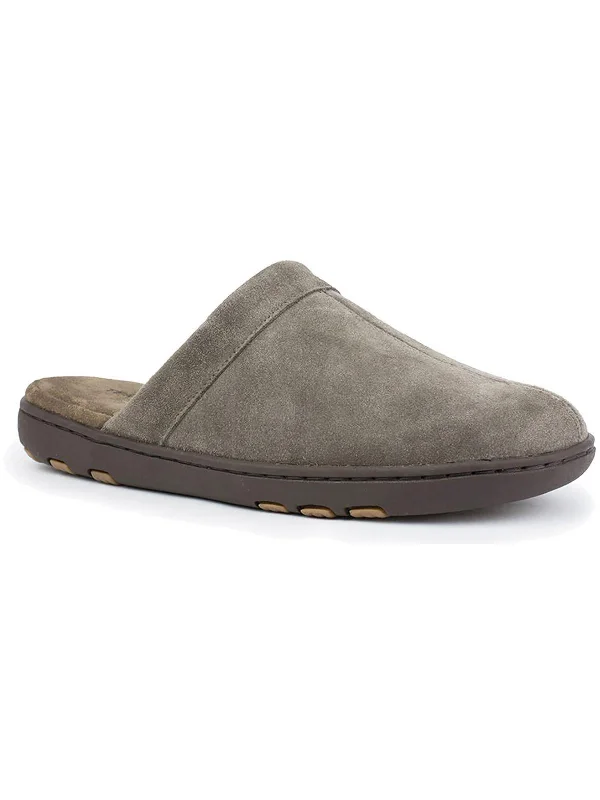 Lonny Mens Suede Faux Fur Scuff Slippers