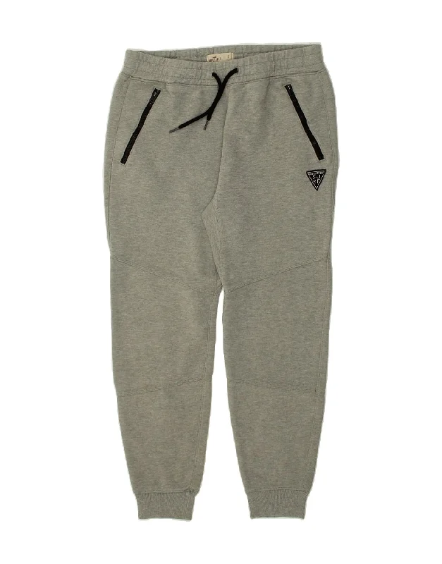 HOLLISTER Mens Tracksuit Trousers Joggers Small Grey Cotton
