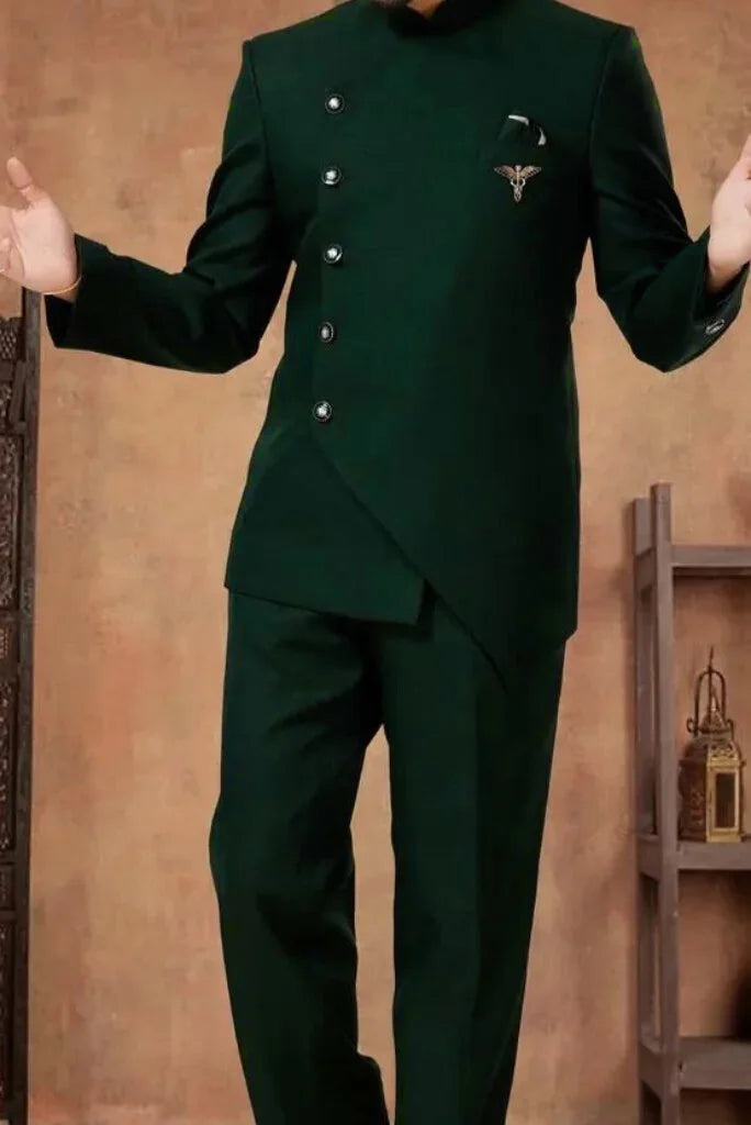 Men's Emerald Green Designer Jodhpuri Suit, Exclusive Suit for Wedding and Festival Men's Emerald Green Designer Jodhpuri Suit, Exclusive Suit for Wedding and Festival