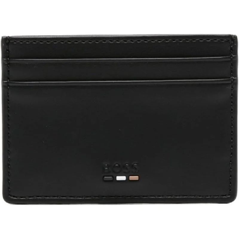 Hugo Boss Men's Ray Small Logo Credit Card Holder, Black Pepper
