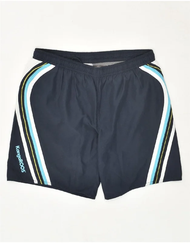 KANGAROOS Mens Sport Shorts Medium Navy Blue Colourblock Polyester