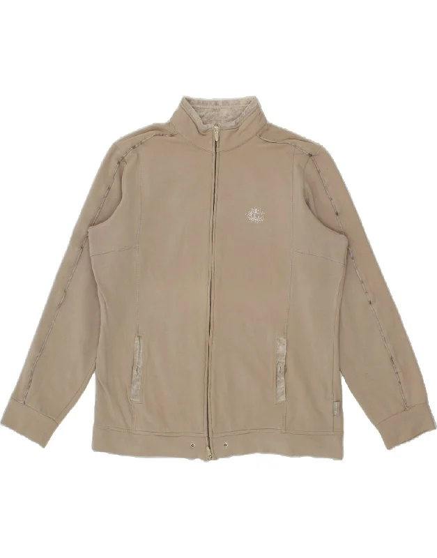 CHAMPION Womens Tracksuit Top Jacket UK 18 XL Beige Cotton