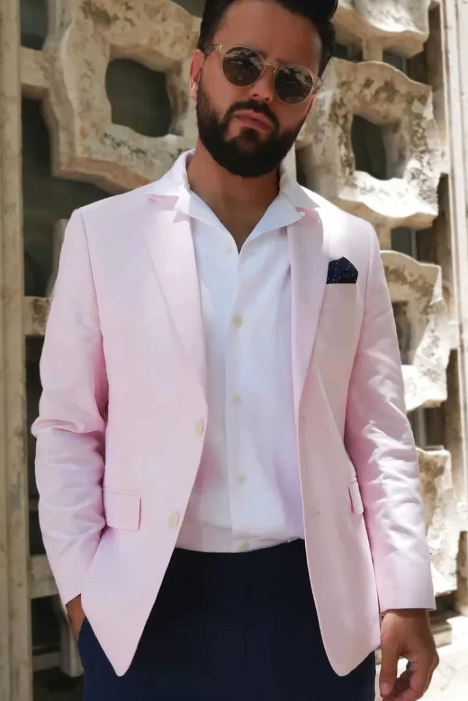 Men Casual Baby Pink Suit With Black Pant Formal Event Wear Casula Suit Dinner Party Wear Coat Pant For Him Men Casual Baby Pink Suit With Black Pant Formal Event Wear Casula Suit Dinner Party Wear Coat Pant For Him