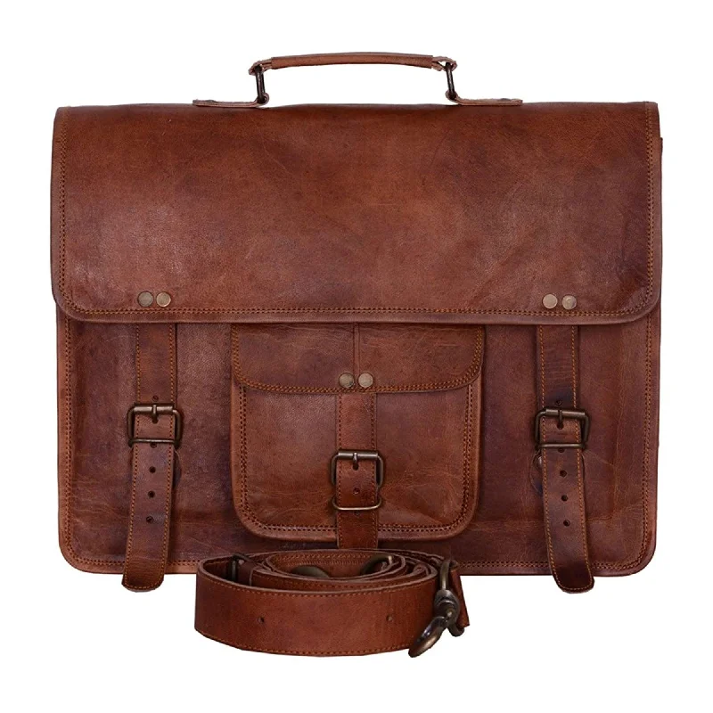 Vintage 15-Inch Laptop Messenger Bag – Leather Briefcase & Satchel for Men and Women Vintage 15-Inch Laptop Messenger Bag – Leather Briefcase & Satchel for Men and Women