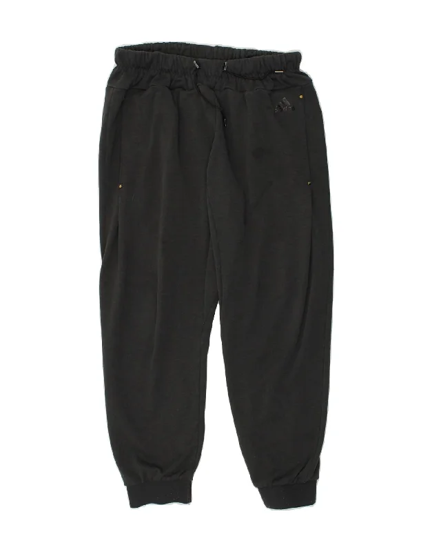 ADIDAS Mens Tracksuit Trousers Joggers Large Grey Polyester