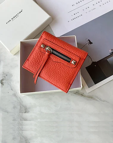 Cute Women Orange Leather Card Holders Slim Card Wallet Orange Bifold Credit Card Holder For Women Cute Women Orange Leather Card Holders Slim Card Wallet Orange Bifold Credit Card Holder For Women