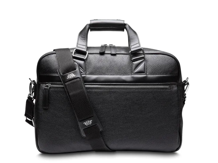 Bosca Leather Monfrini Single Gusset Stringer Briefcase