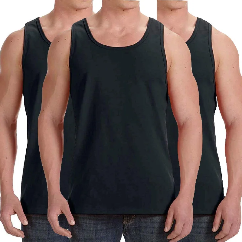 3-Pack: ToBeInStyle Men's Premium Cotton Muscle Tank Tops
