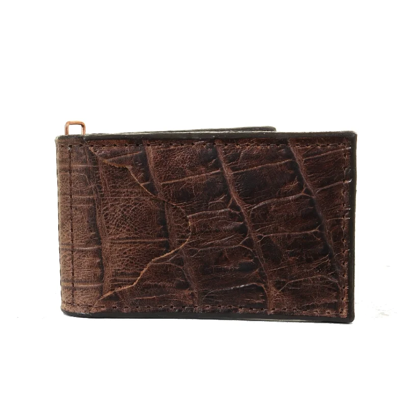 MC170- Brown Knife Tail Gator Money Clip