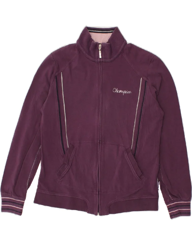 CHAMPION Womens Tracksuit Top Jacket UK 14 Medium Purple