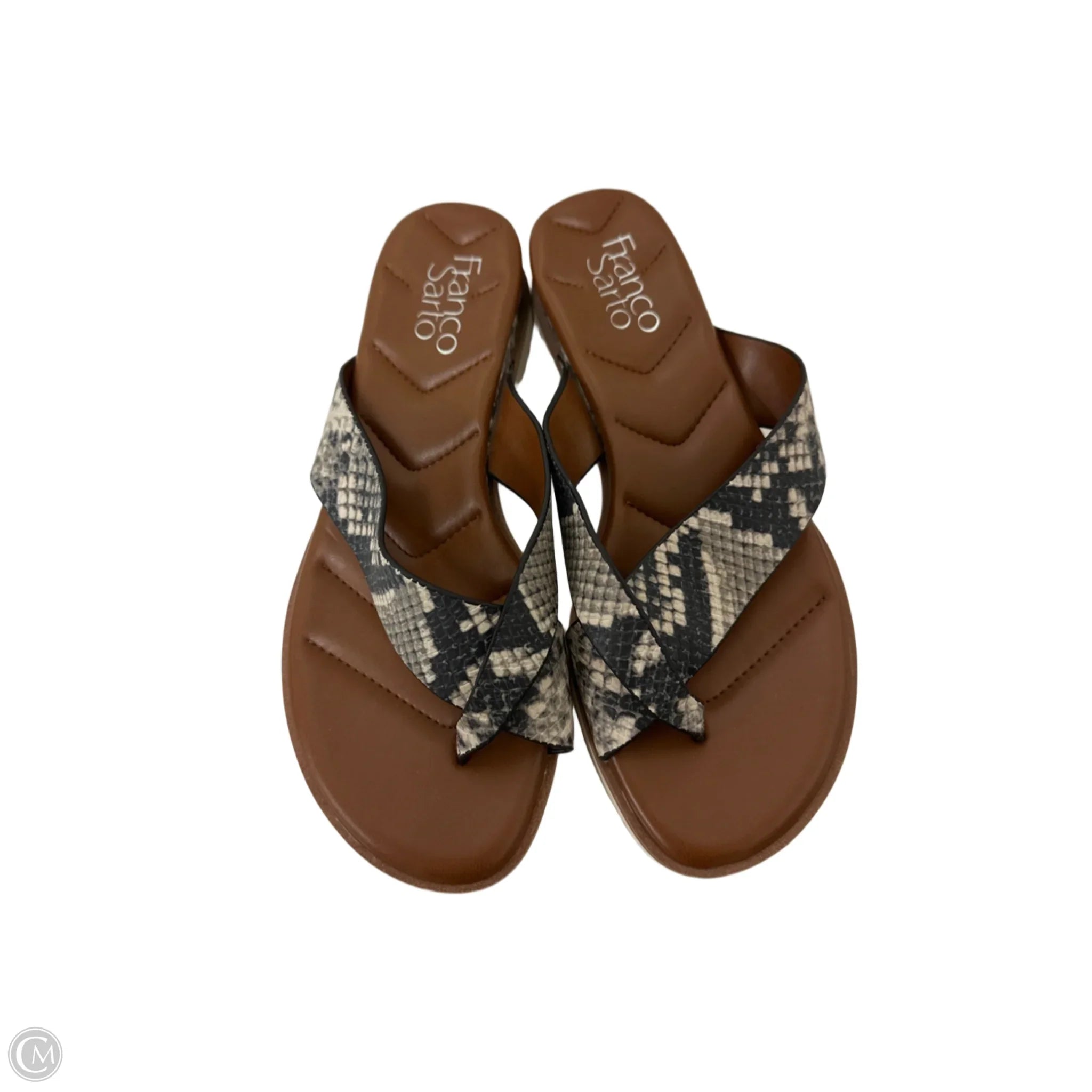 Sandals Flip Flops By Franco Sarto In Snakeskin Print, Size: 7.5