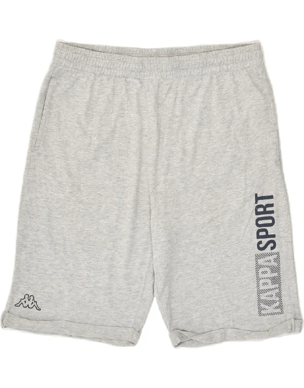 KAPPA Mens Graphic Sport Shorts XL Grey Cotton