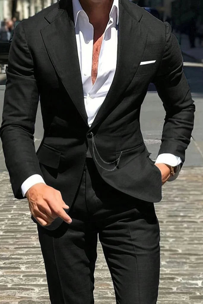Men Two Piece Black Suit Formal Wedding Suit Groomsmen Wear Party Wear Prom Bespoke Him Men Two Piece Black Suit Formal Wedding Suit Groomsmen Wear Party Wear Prom Bespoke Him