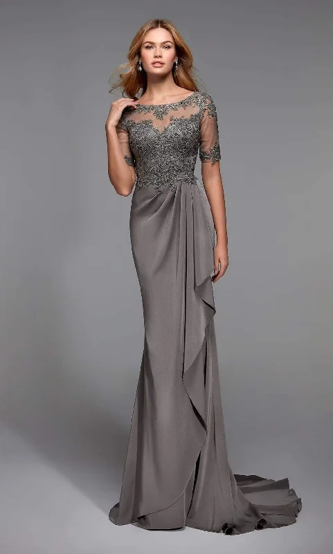 Alyce Paris - 27477 Lace Bateau Neck Trumpet Dress