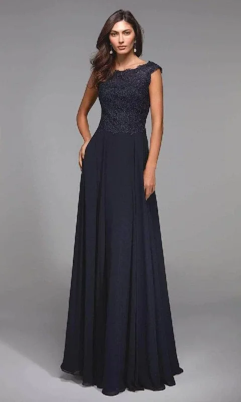 Alyce Paris - 27504 Cap Sleeve Ornate Lace Bodice Dress