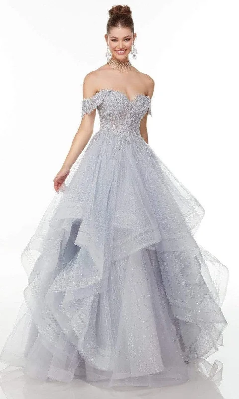 Alyce Paris - 61095 Lace Detailed Off Shoulder Gown