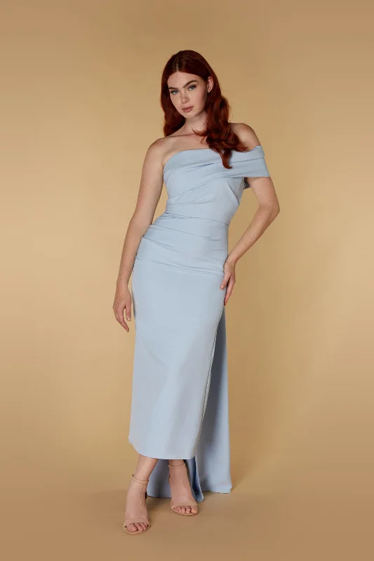 Leo Off Shoulder Midaxi Dress with Drape Detail