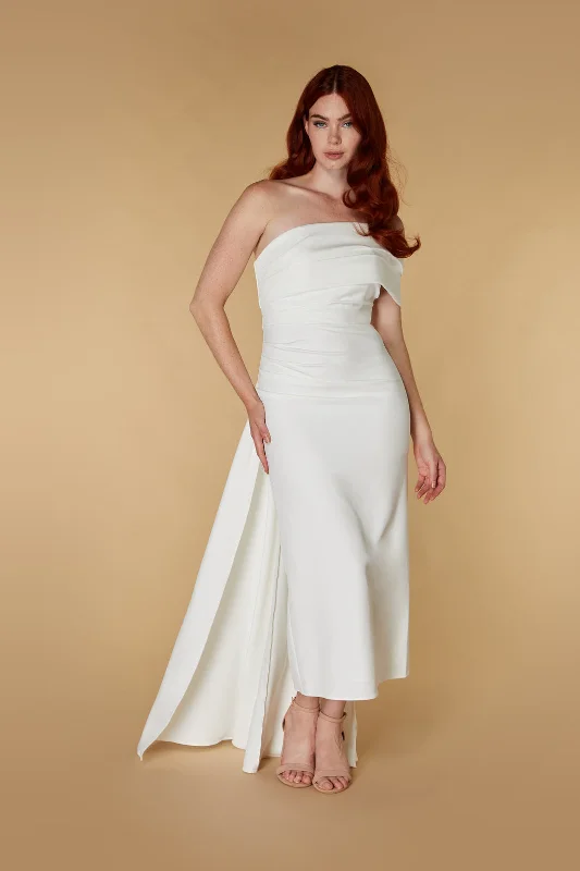 Leo Off Shoulder Midaxi Dress with Drape Detail