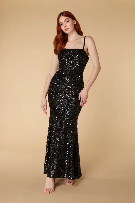 Ramona Sequin Fishtail Maxi Dress