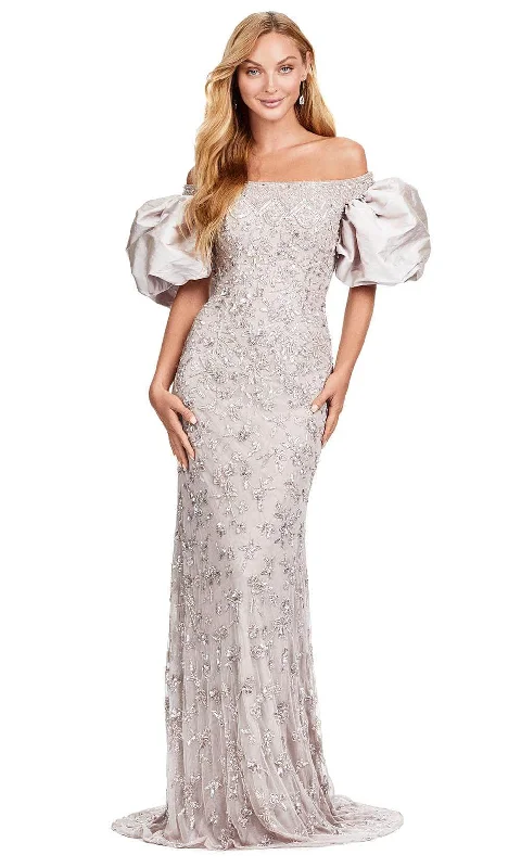 Ashley Lauren 11432 - Puff Sleeve Beaded Prom Dress